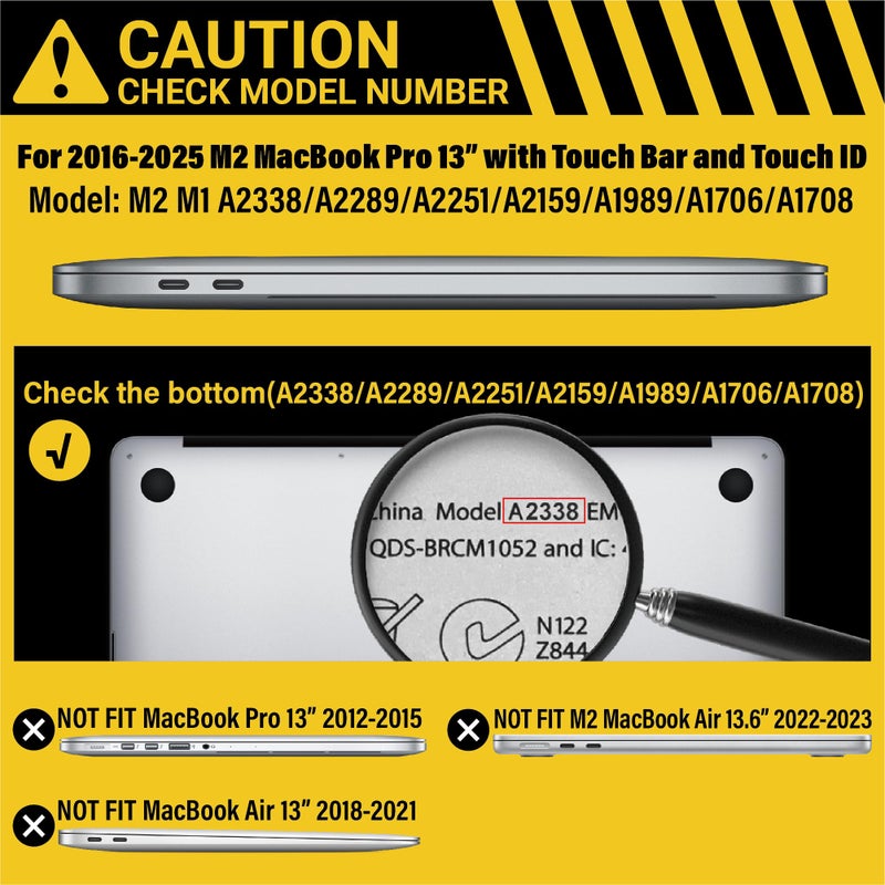 آي بينزر IBenzer متوافق مع حافظة 2025 2024 M2 MacBook Pro 13 بوصة 2025-2016 M1 A2338 A2289 A2251 A2159 A1989 A1706 A1708 حافظة صلبة وغطاء لوحة مفاتيح لجهاز Mac Pro 13 Matcha Green T13MOGN+1 - Image 2